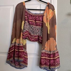 Free People 70s style crop top